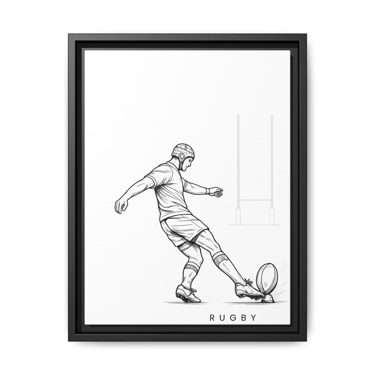 Print, Rugby Conversion Kick, Matte Canvas Print Framed Art