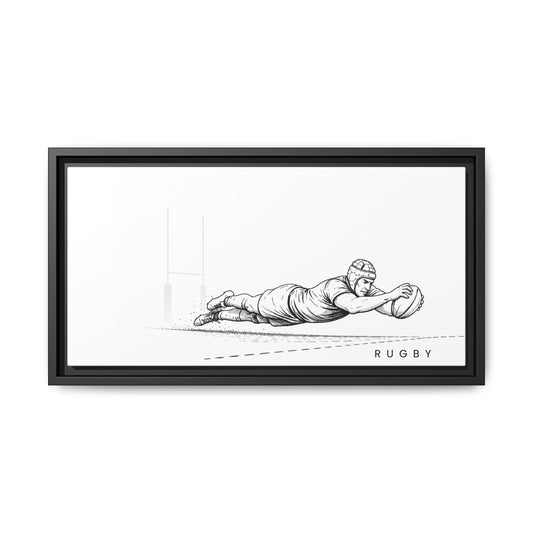 Print, Rugby Try, Matte Canvas Framed Wall Art