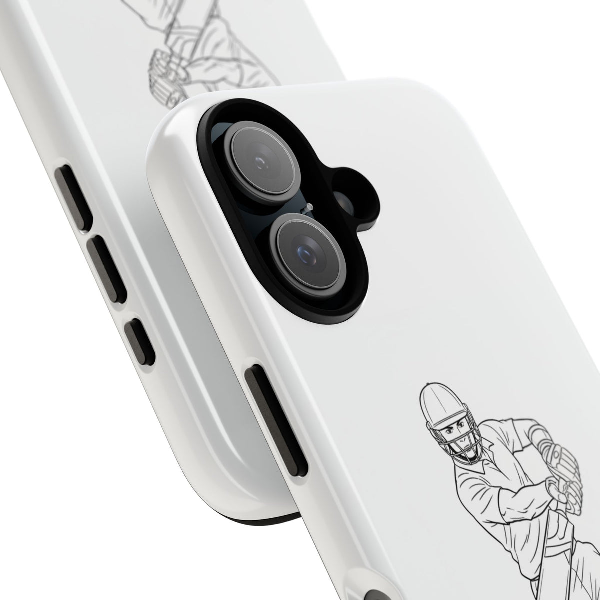 Phone Case, Cricket Batsman Sketch, Tough Case