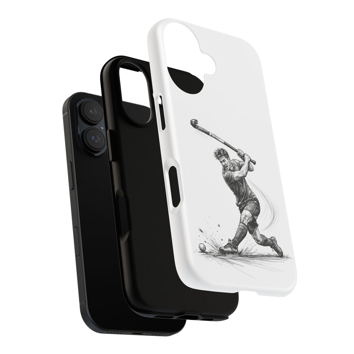 Phone case, Male Hockey Player Tomahawk Sketch,  Tough case