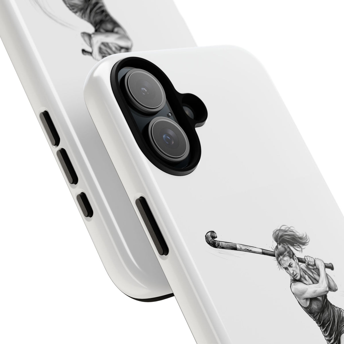 Phone Case, Hockey, Female Player "Tomahawk" shot design, Tough Case