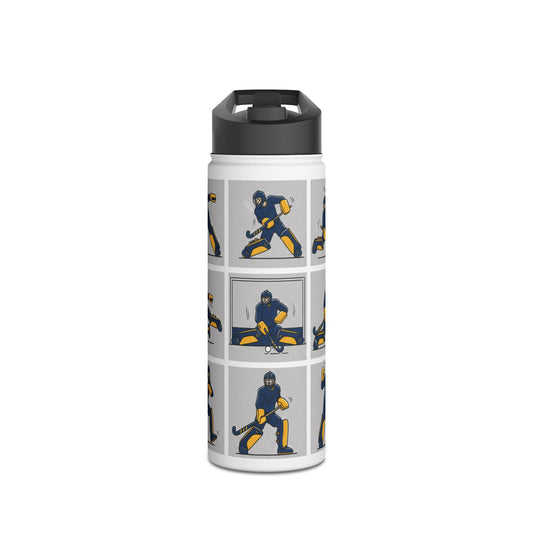 Water Bottle, Hockey Goalkeeper Illustration,  Stainless Steel