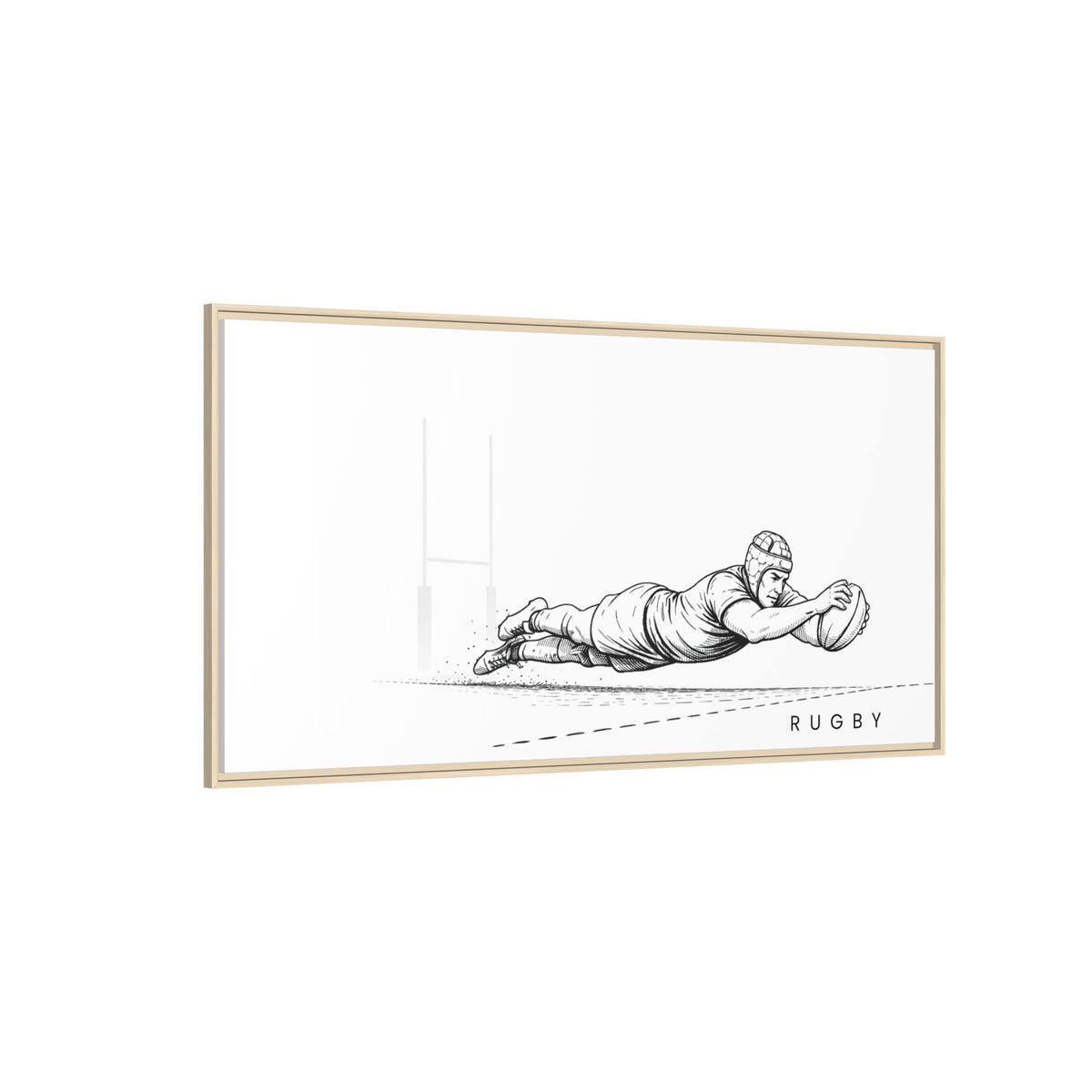 Print, Rugby Try, Matte Canvas Framed Wall Art