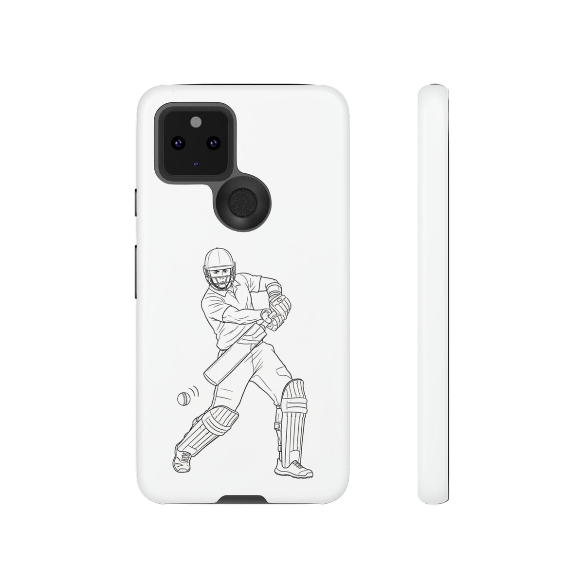 Phone Case, Cricket Batsman Sketch, Tough Case