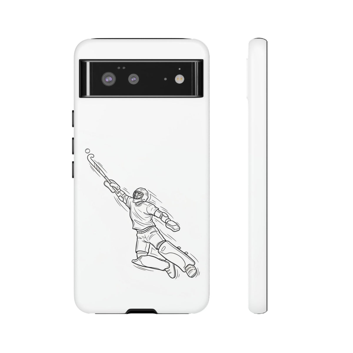 Hockey Goalkeeper Sketch Phone Case — Minimalist Sports Protective Cover