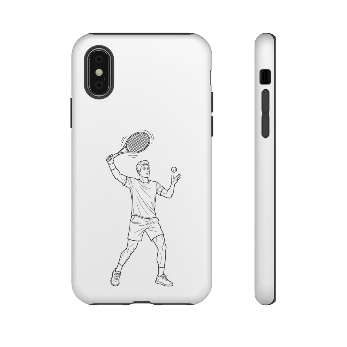 Phone Case, Racket Sports, Tennis Player overhead shot Design, Tough Case