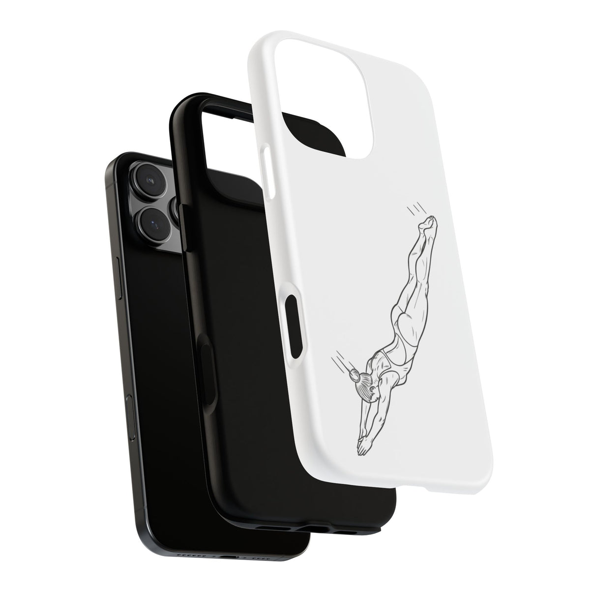 Phone Case, Platform Diver Minimalist Sketch, Tough Case