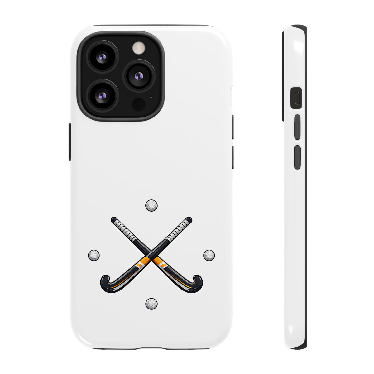 Phone Case, Hockey Crossed Sticks & Balls Design, tough Case
