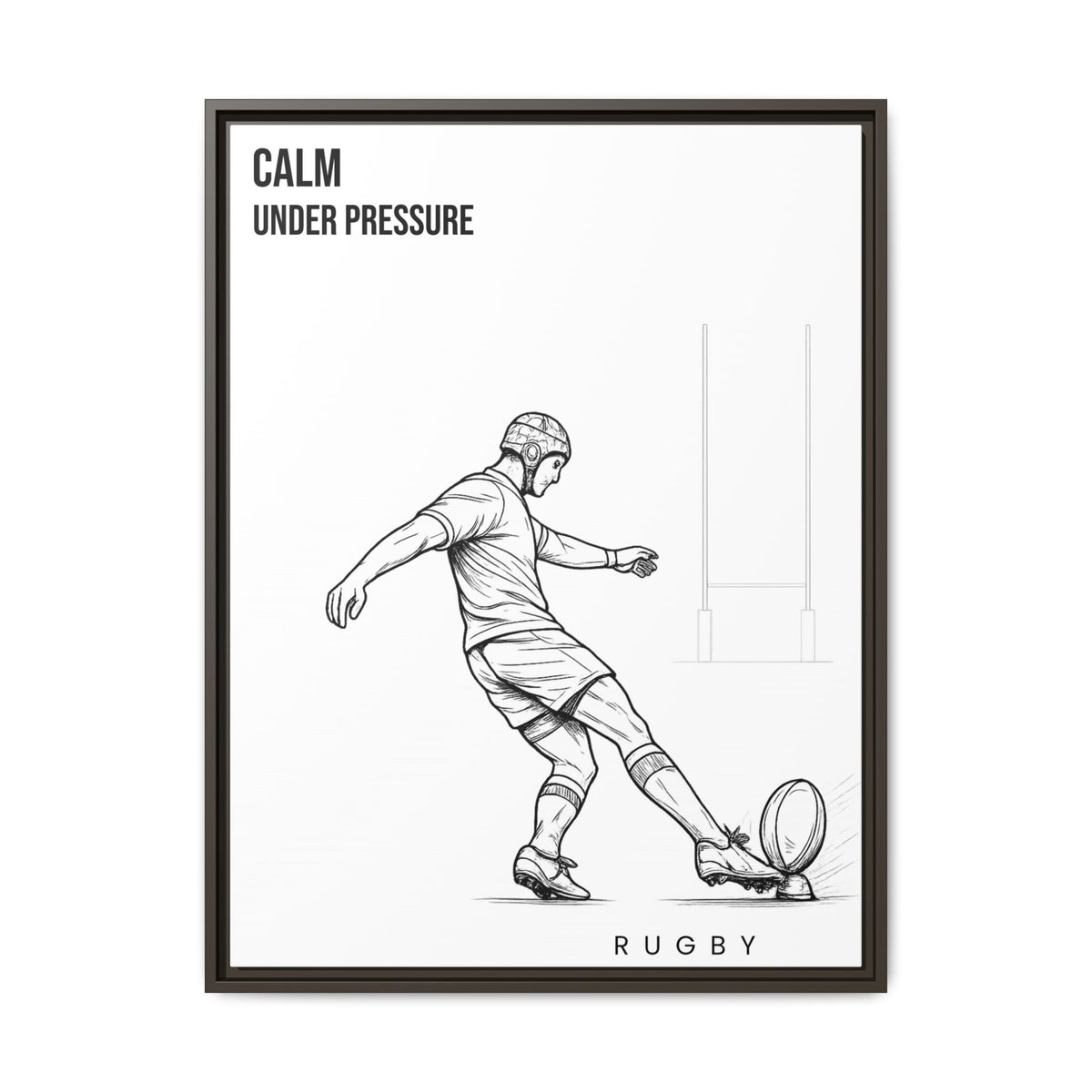 Print, Rugby Conversion Kick - Calm Under Pressure, Matte Canvas Print Framed Art
