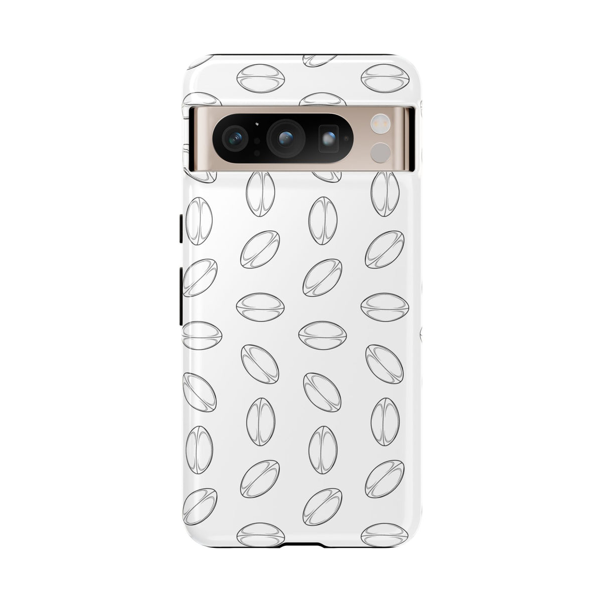 Phone Case, Rugby Ball Minimalist Sketch Pattern, Tough Case