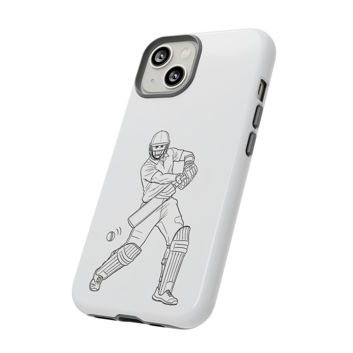 Phone Case, Cricket Batsman Sketch, Tough Case