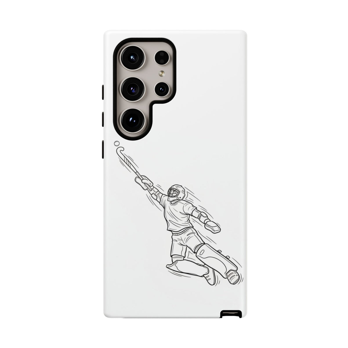 Hockey Goalkeeper Sketch Phone Case — Minimalist Sports Protective Cover