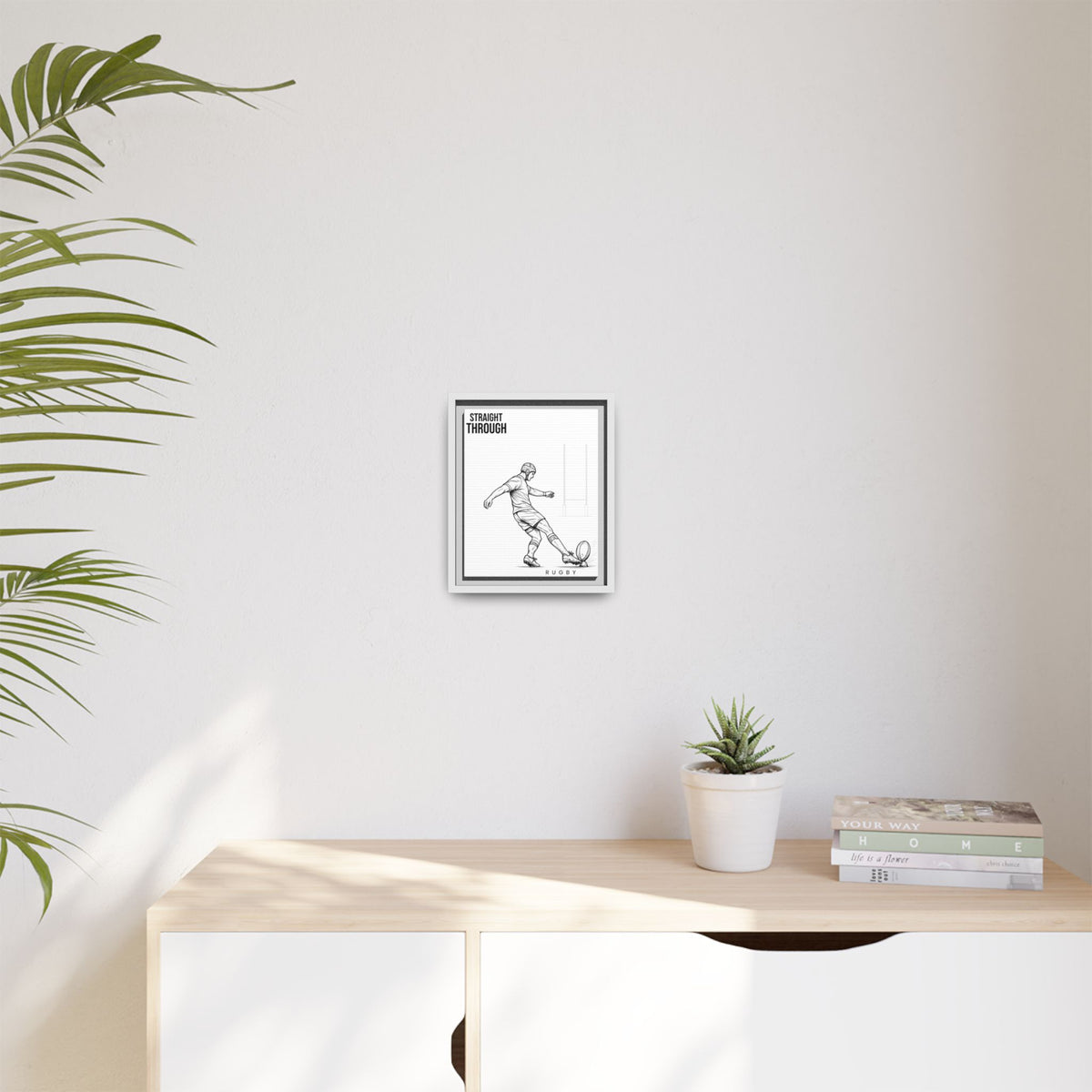 Print, Rugby Conversion Kick - Straight Through, Matte Canvas Print Framed Art