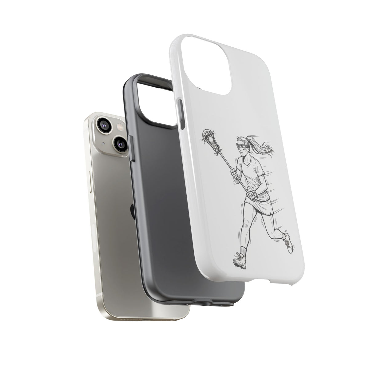 Phone Case, Lacrosse Player Sketch, Tough Case