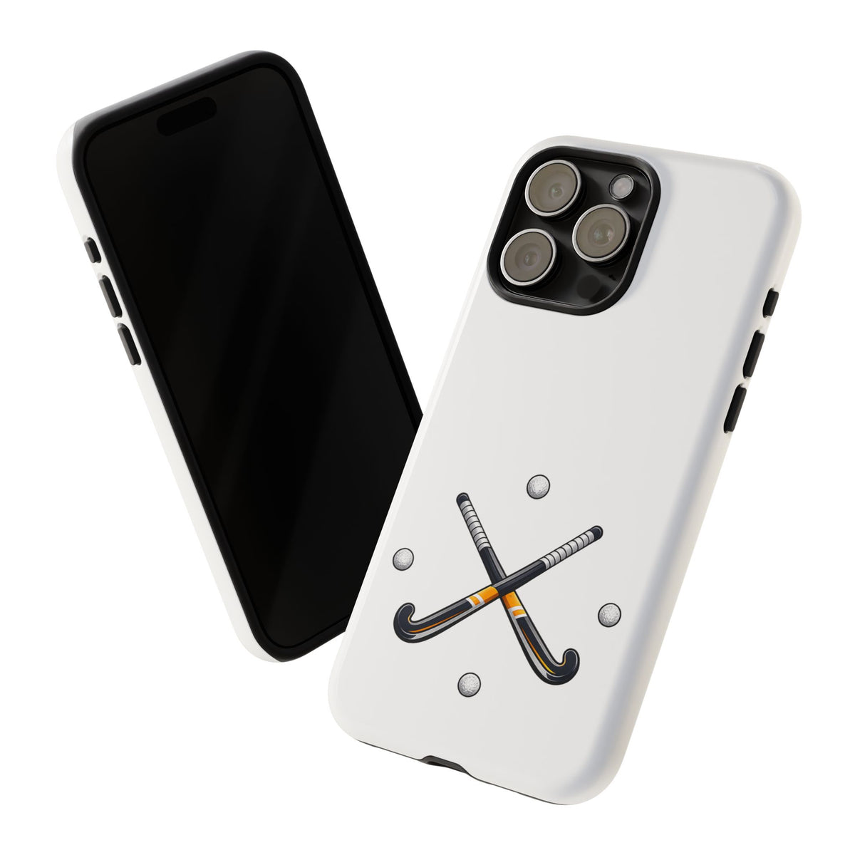 Phone Case, Hockey Crossed Sticks & Balls Design, tough Case