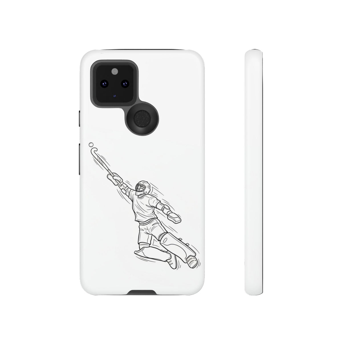 Hockey Goalkeeper Sketch Phone Case — Minimalist Sports Protective Cover