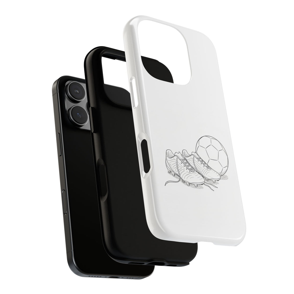 Phone Case, Football Boots & Ball Sketch , Tough Case