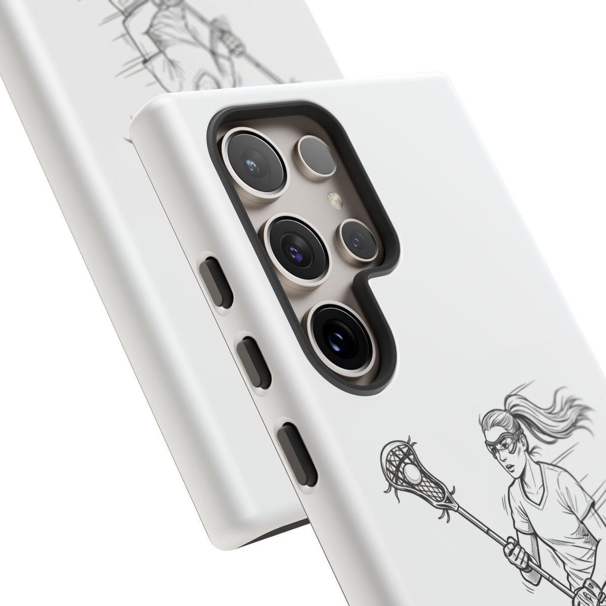 Phone Case, Lacrosse Player Sketch, Tough Case