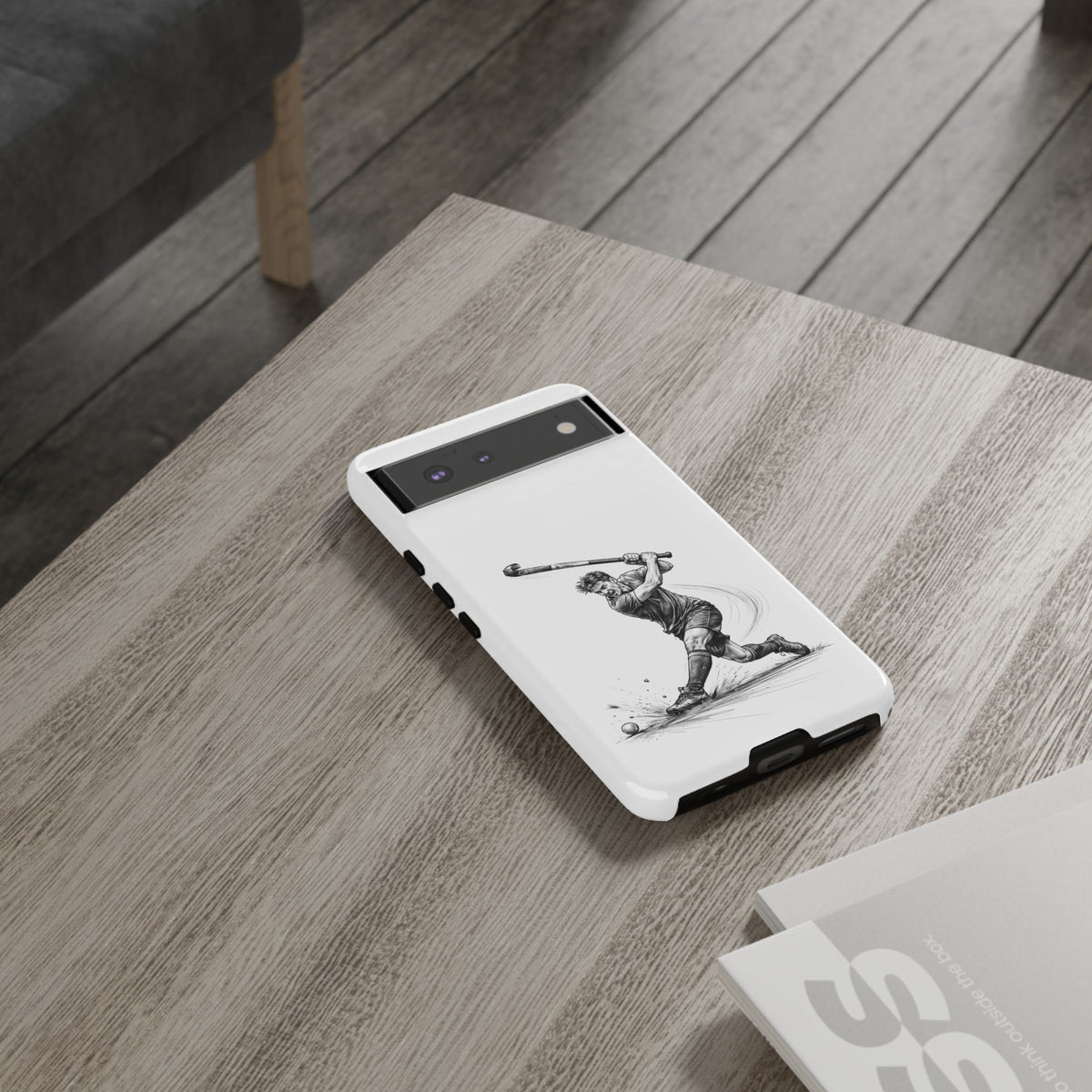 Phone case, Male Hockey Player Tomahawk Sketch,  Tough case