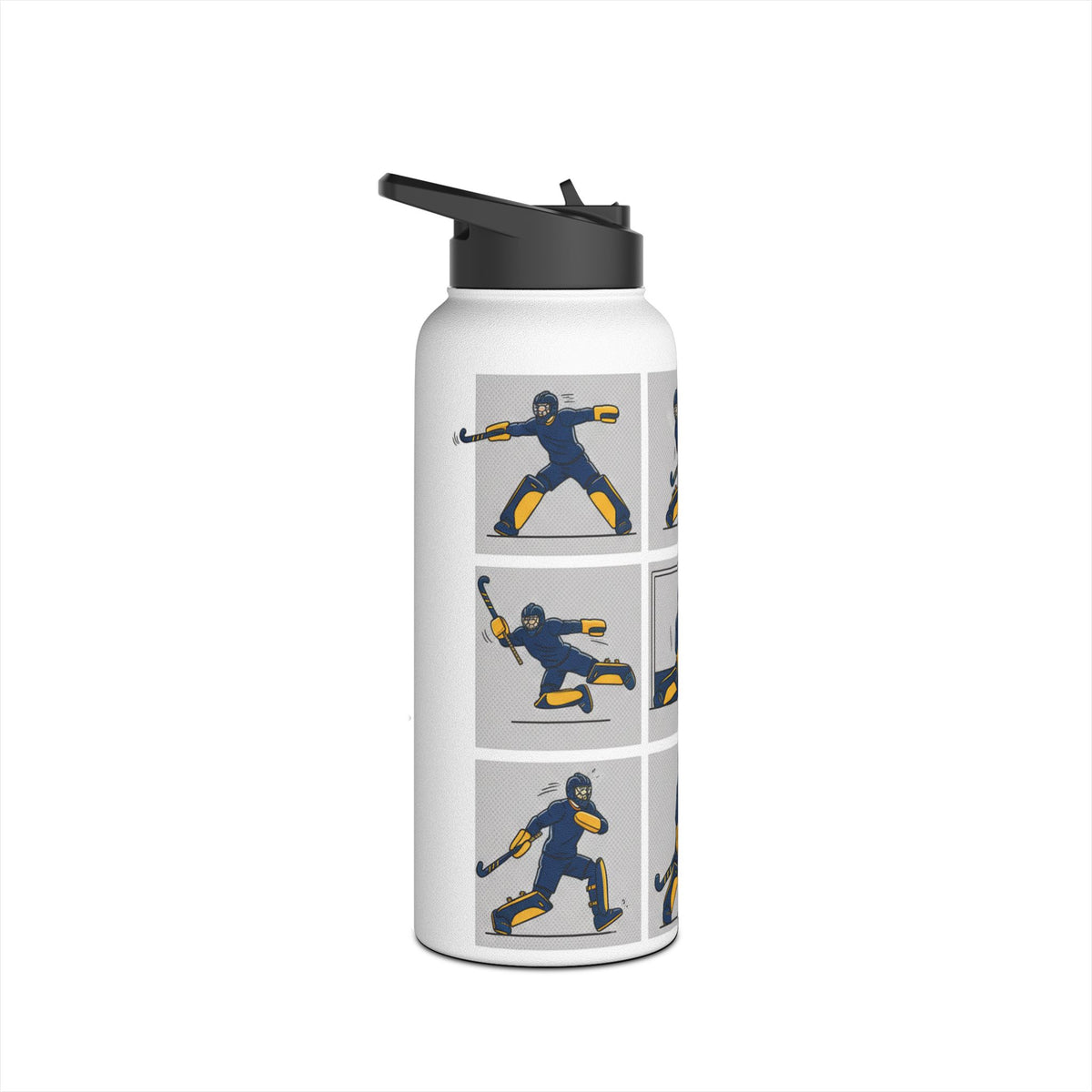 Water Bottle, Hockey Goalkeeper Illustration,  Stainless Steel