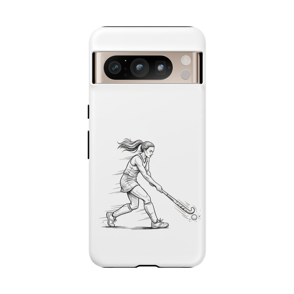 Phone Case, Hockey, Female  Player Minimalist sketch design, Tough Case
