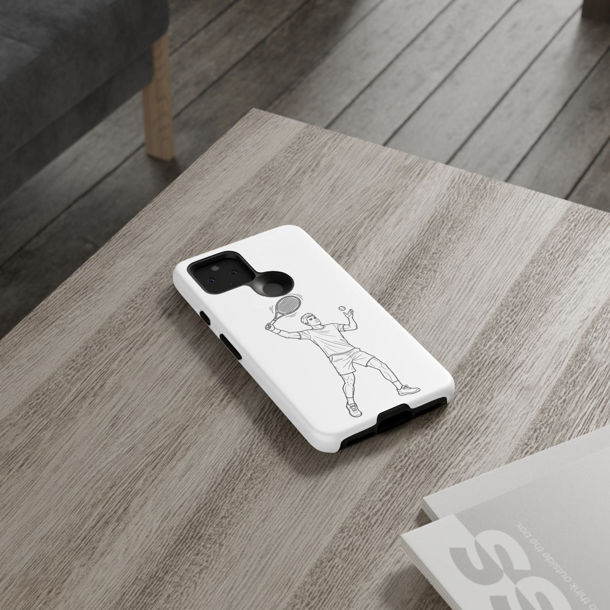 Phone Case, Racket Sports, Tennis Player overhead shot Design, Tough Case