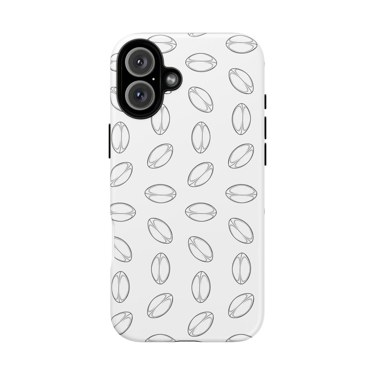Phone Case, Rugby Ball Minimalist Sketch Pattern, Tough Case