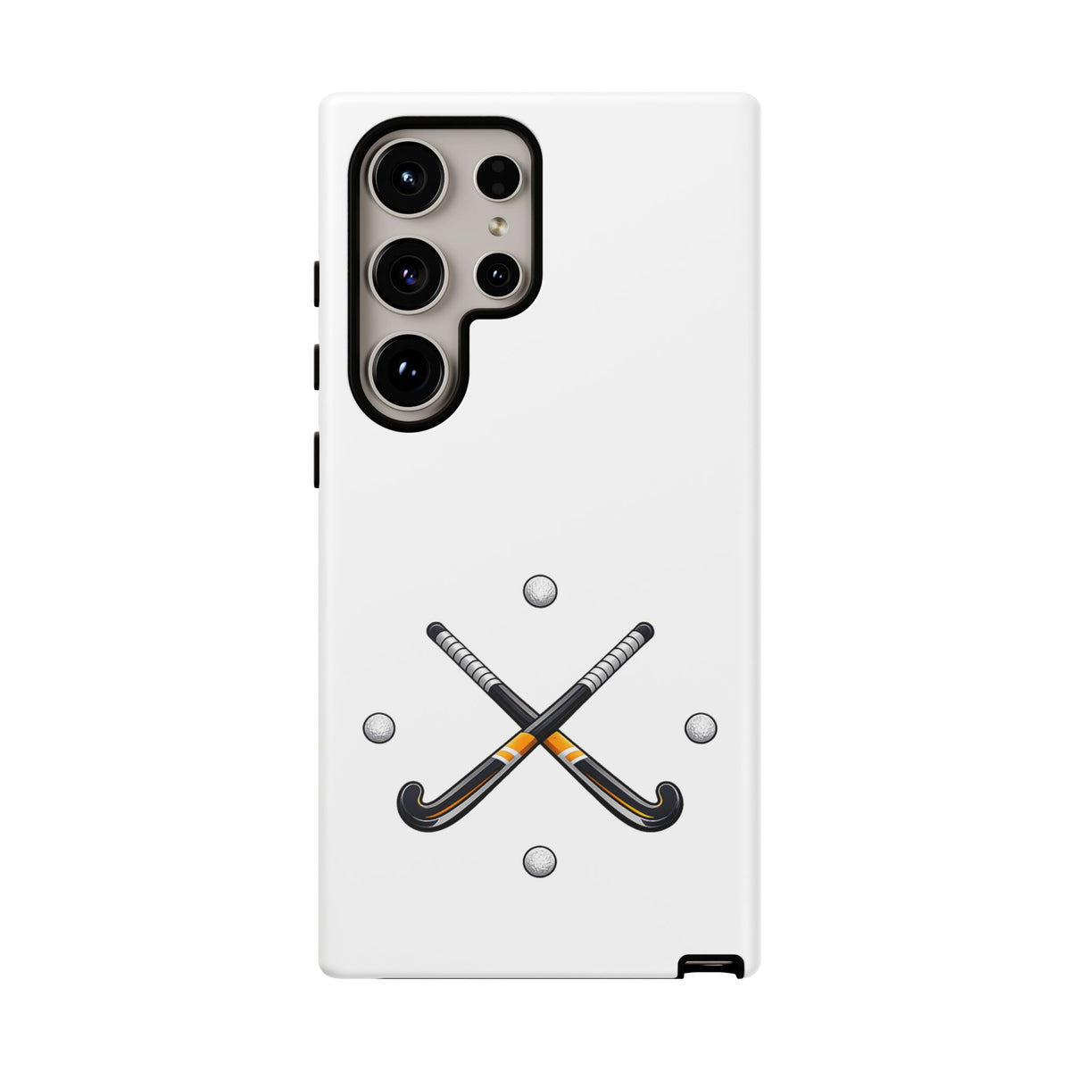 Phone Case, Hockey Crossed Sticks & Balls Design, tough Case