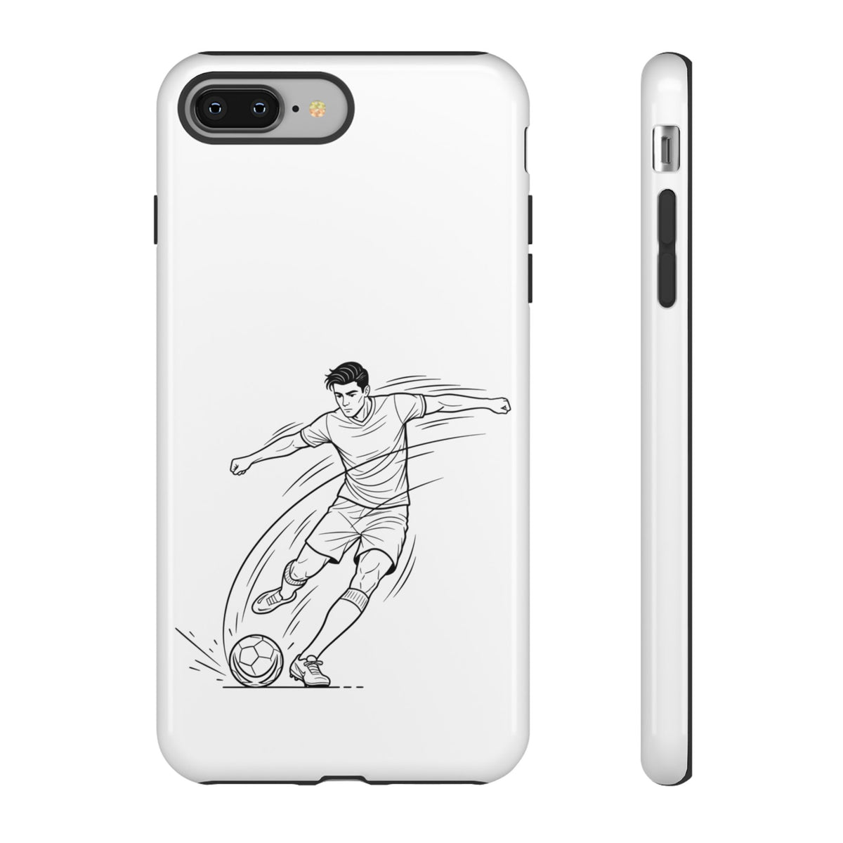 Phone Case, Football Free Kick / Strike Minimalist sketch Design, Tough Case