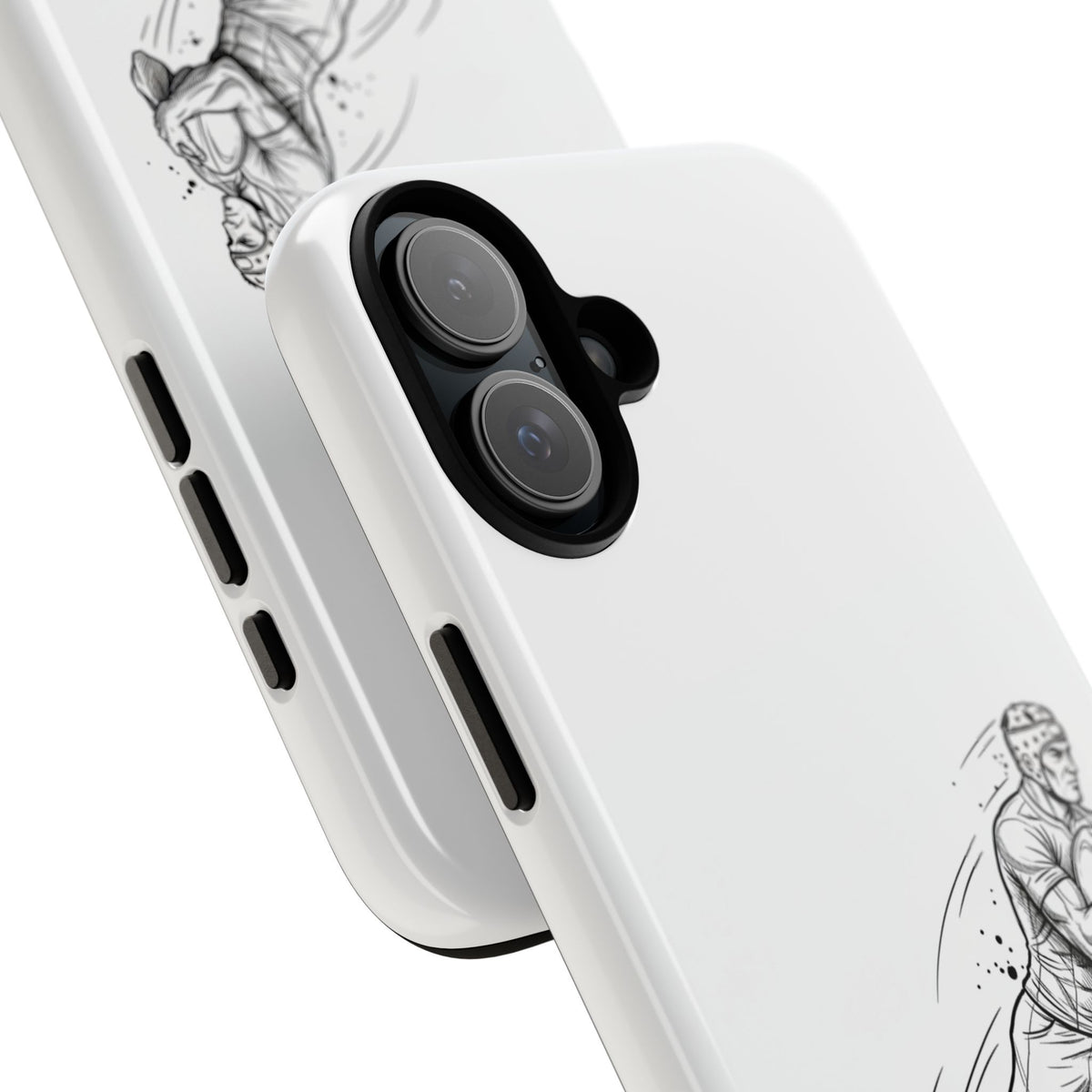 Phone Case, Rugby Try Swan Dive Minimalist Sketch design, Tough Case