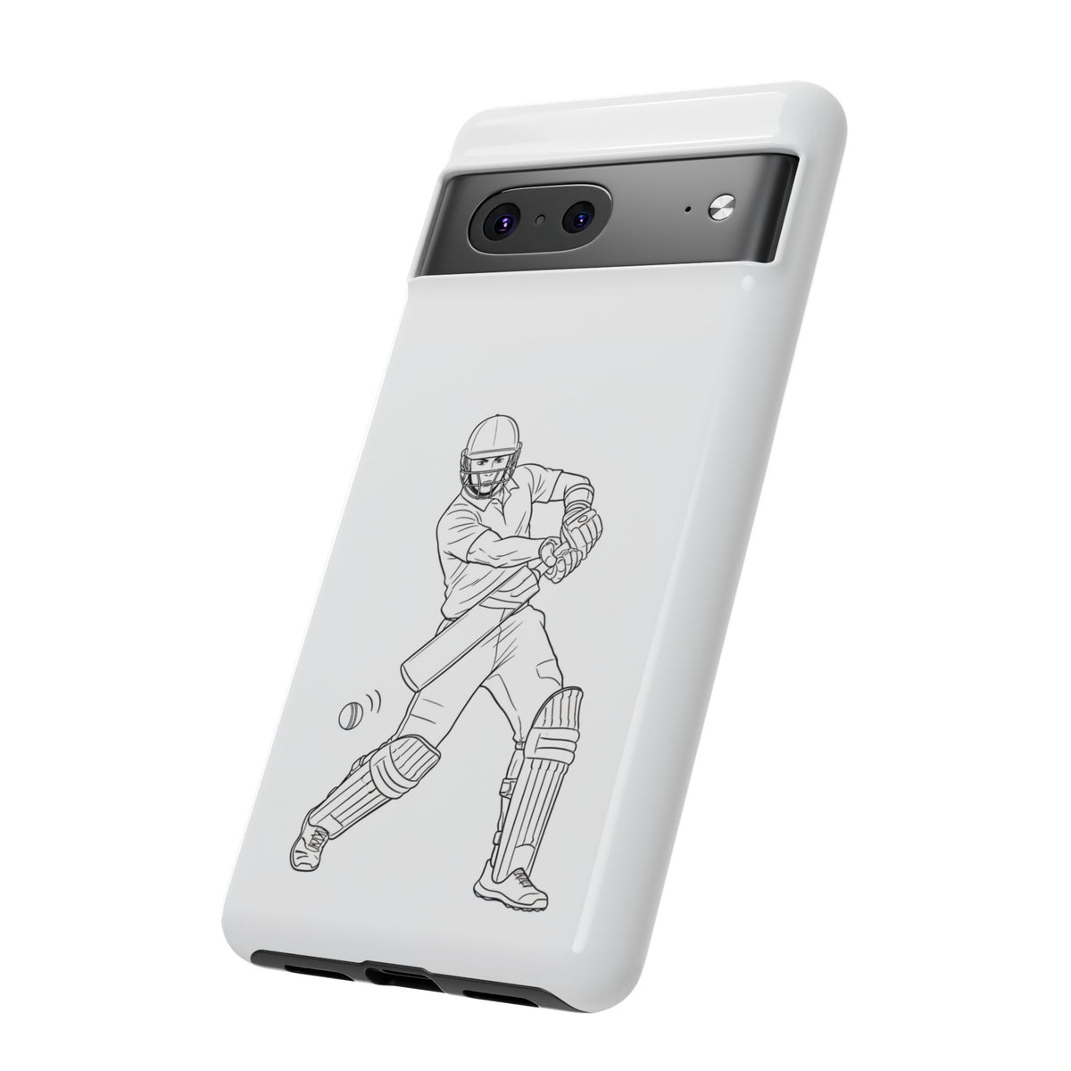Phone Case, Cricket Batsman Sketch, Tough Case