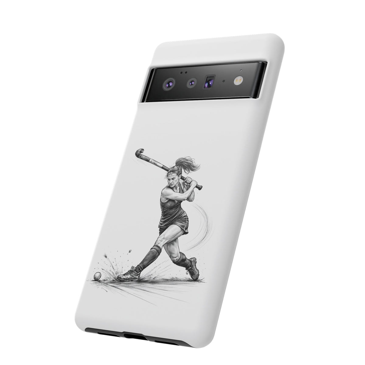Phone Case, Hockey, Female Player "Tomahawk" shot design, Tough Case