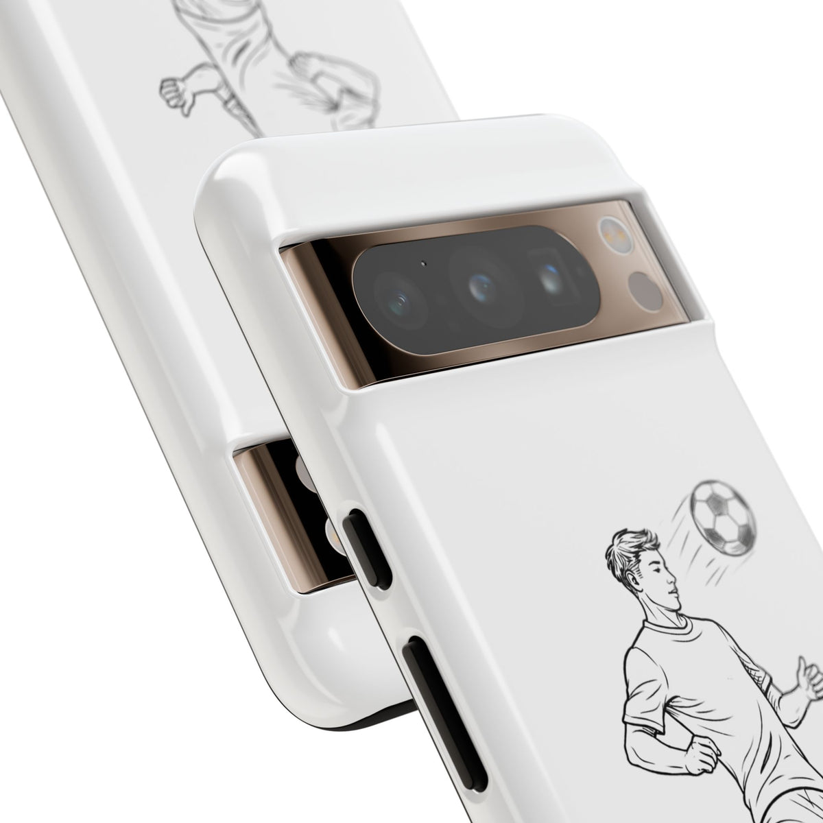 Phone Case, Football Chest-control Minimalist sketch Design, Tough Case