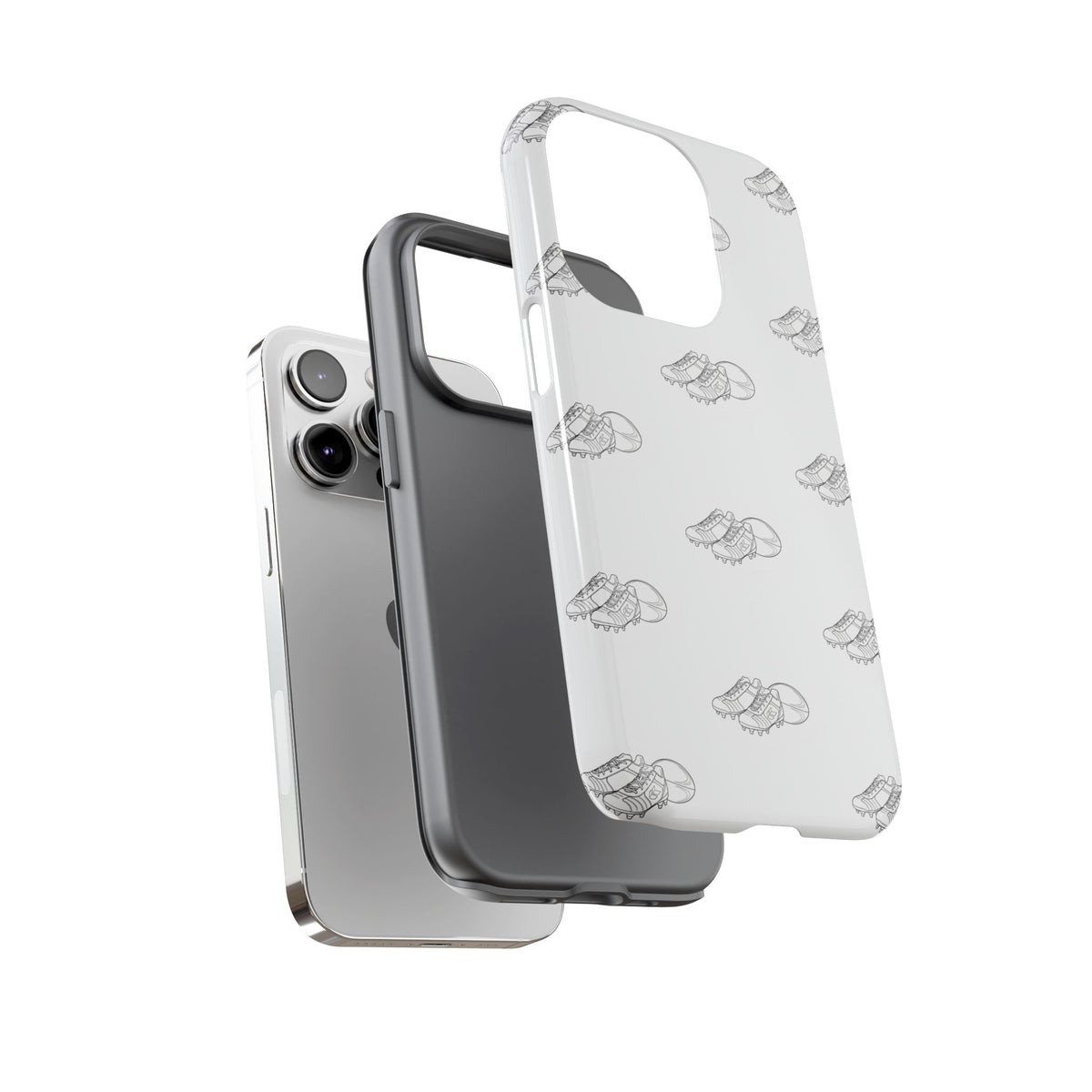 Phone Case Rugby Boots & Ball Repeat Pattern Tough Cases