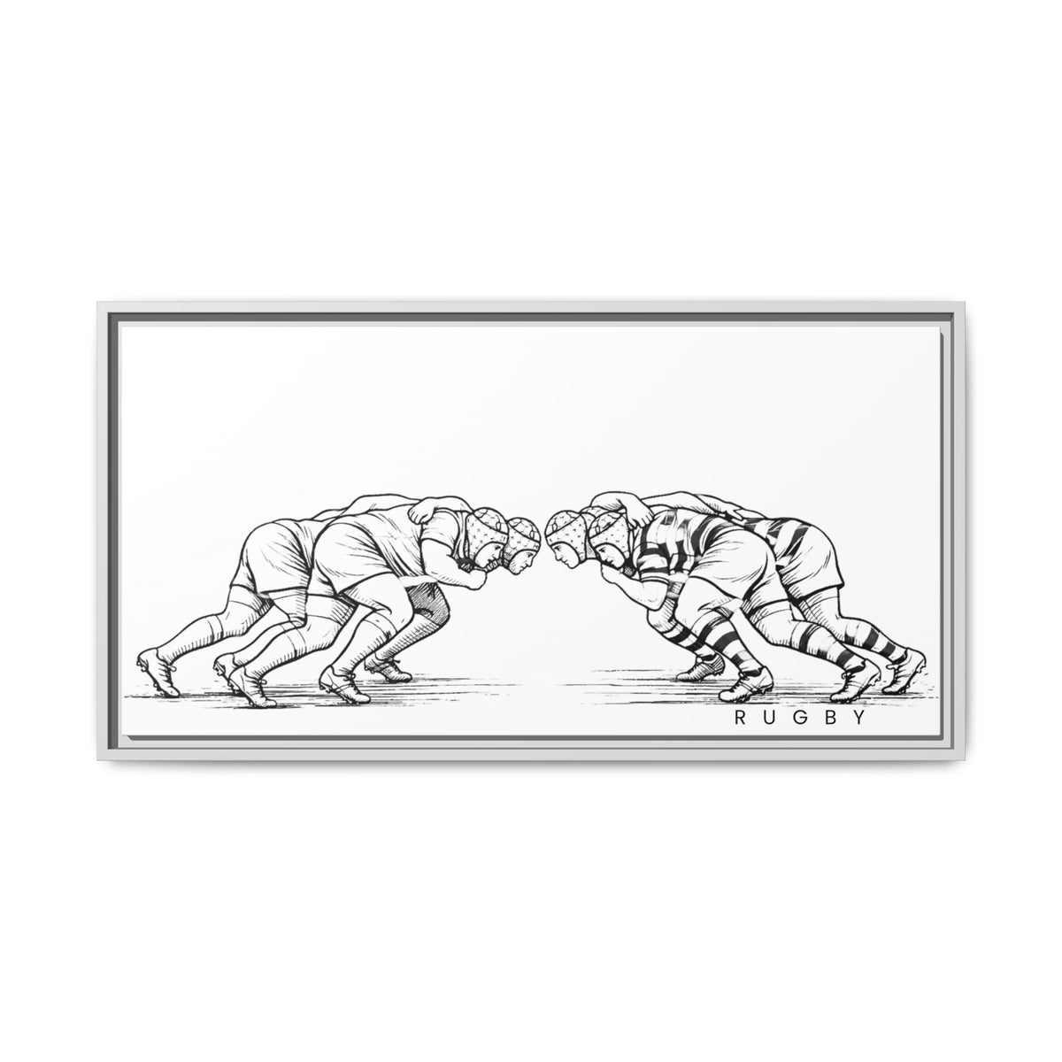 Print, Rugby Scrum,  Matte Canvas Print Framed Art
