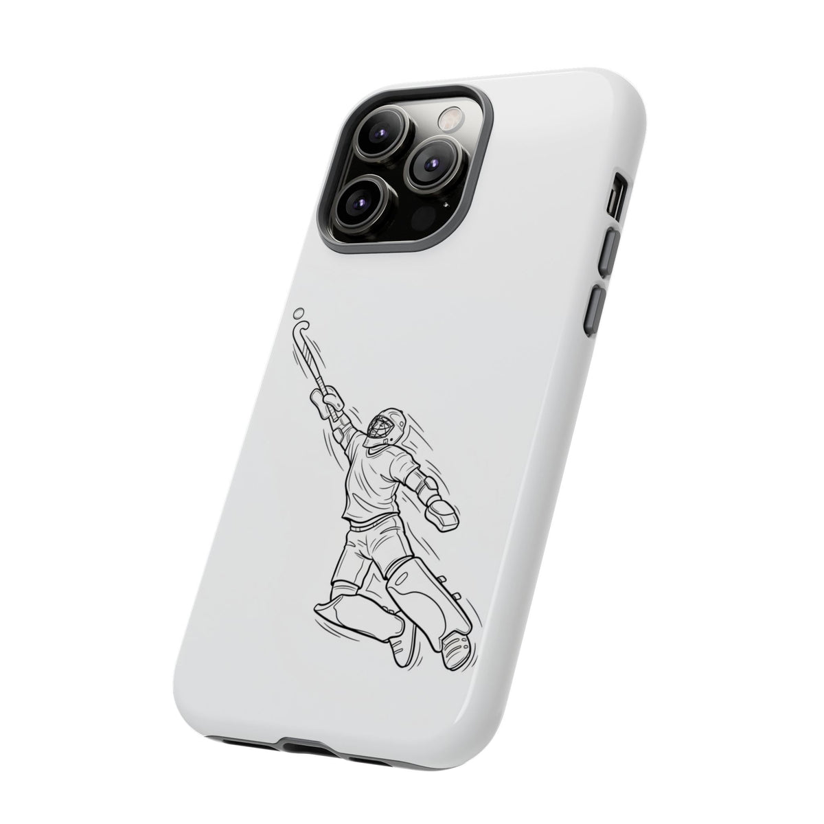 Hockey Goalkeeper Sketch Phone Case — Minimalist Sports Protective Cover