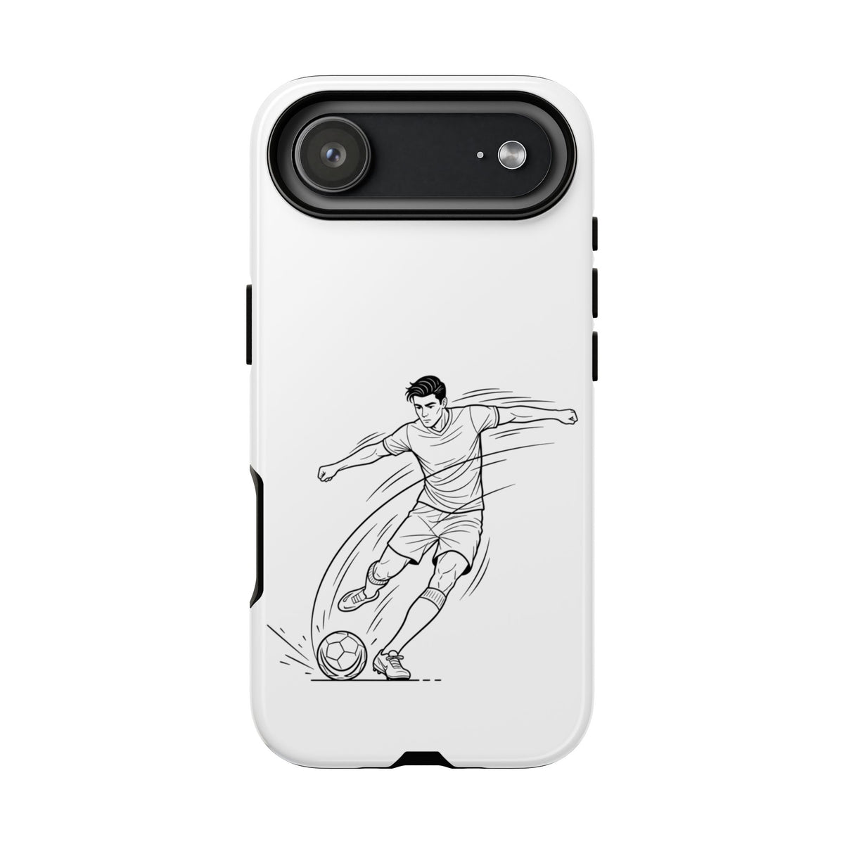 Phone Case, Football Free Kick / Strike Minimalist sketch Design, Tough Case