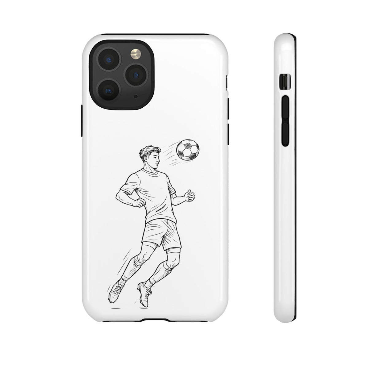 Phone Case, Football Chest-control Minimalist sketch Design, Tough Case