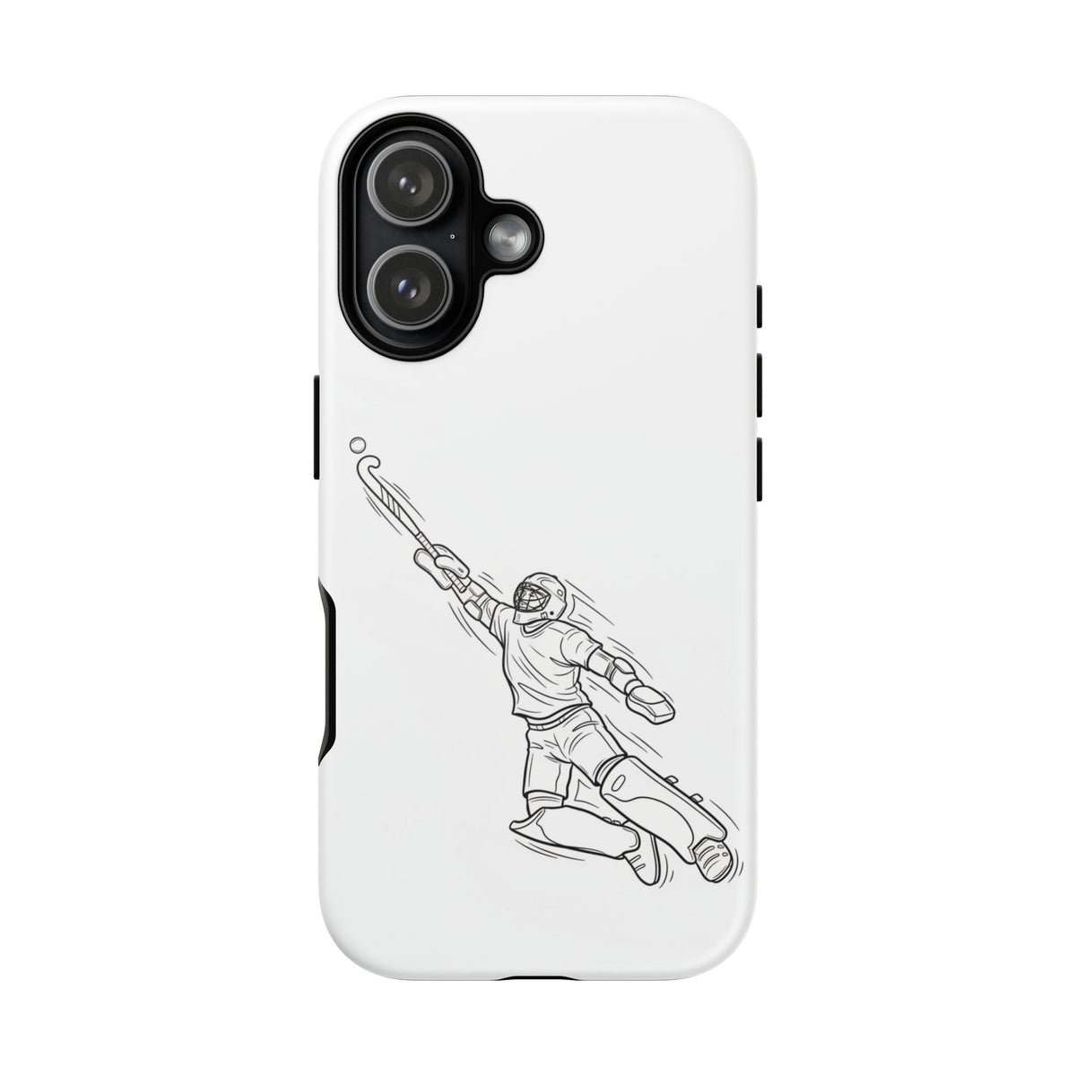 Hockey Goalkeeper Sketch Phone Case — Minimalist Sports Protective Cover
