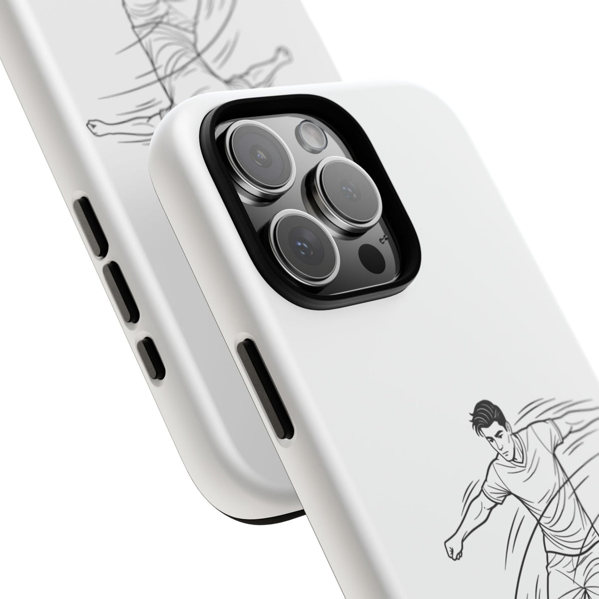 Phone Case, Football Free Kick / Strike Minimalist sketch Design, Tough Case
