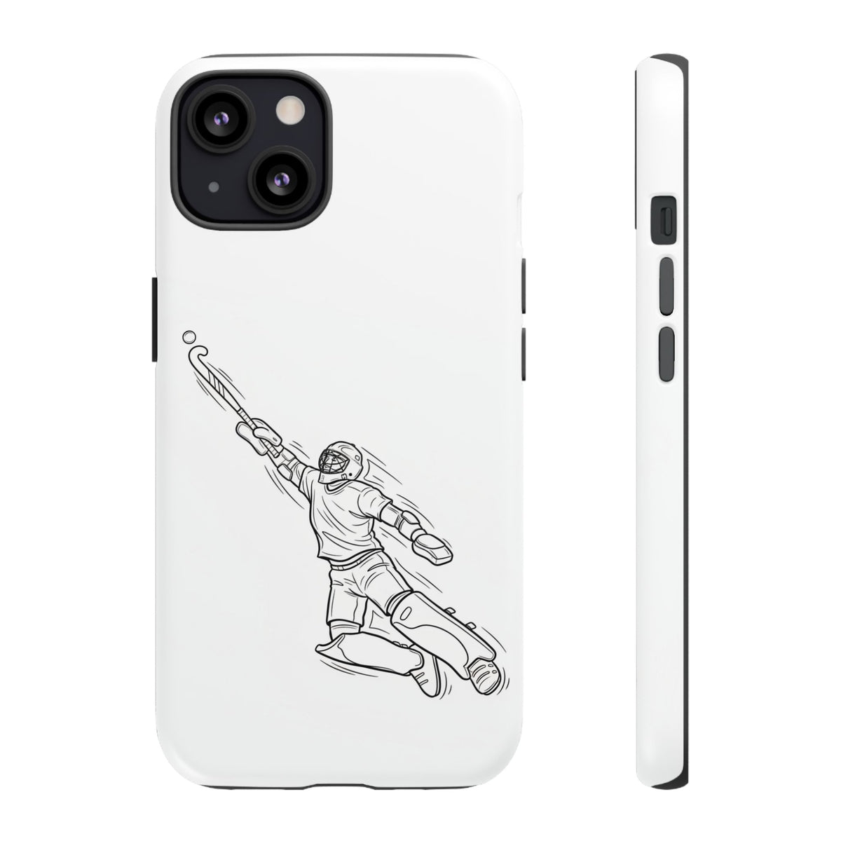 Hockey Goalkeeper Sketch Phone Case — Minimalist Sports Protective Cover