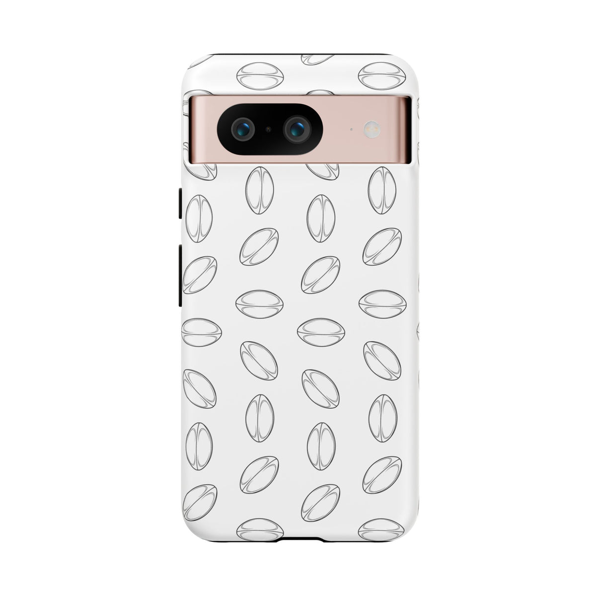Phone Case, Rugby Ball Minimalist Sketch Pattern, Tough Case