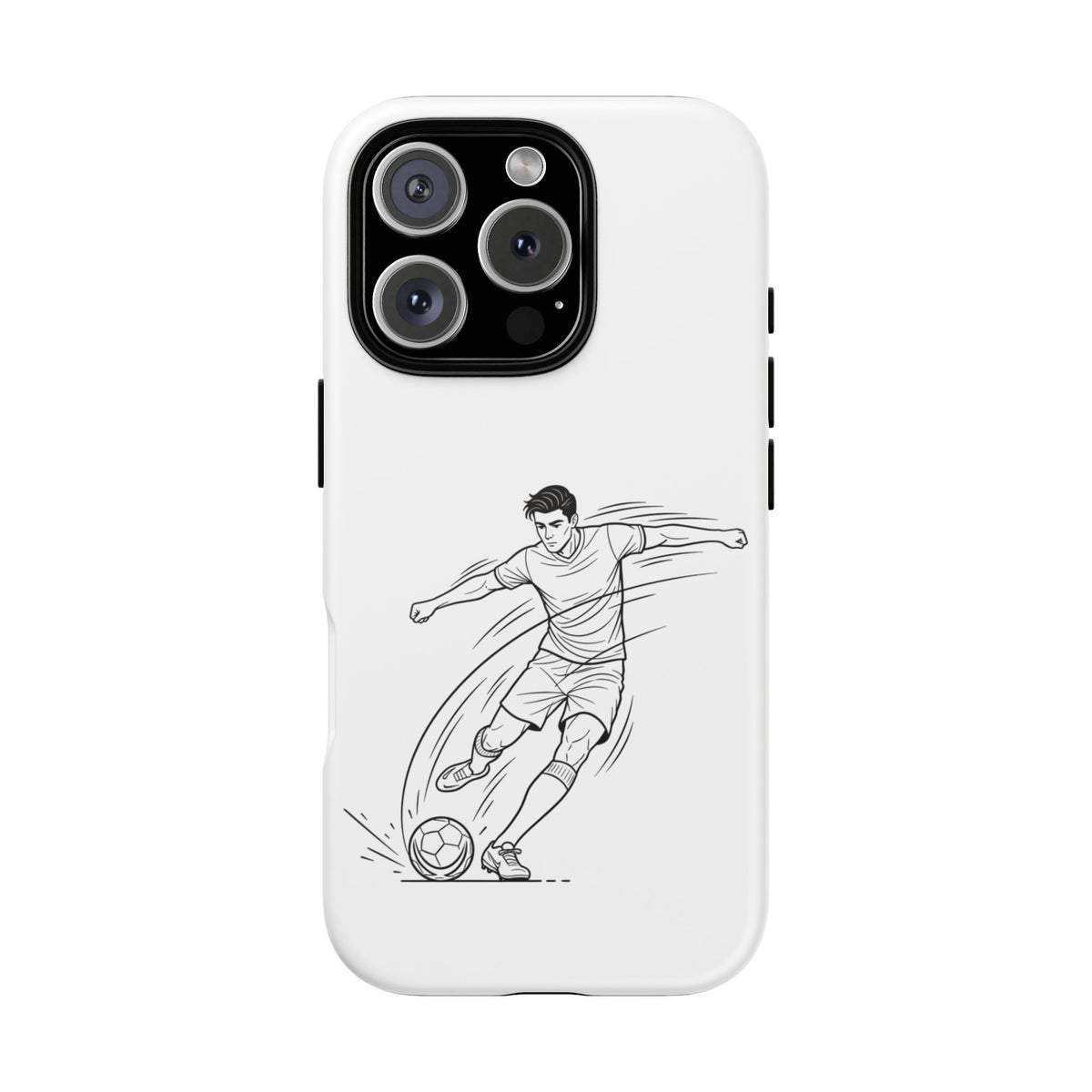 Phone Case, Football Free Kick / Strike Minimalist sketch Design, Tough Case