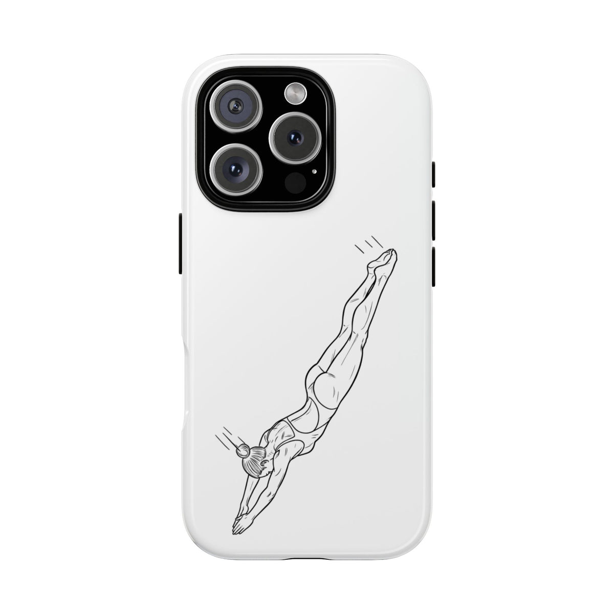 Phone Case, Platform Diver Minimalist Sketch, Tough Case