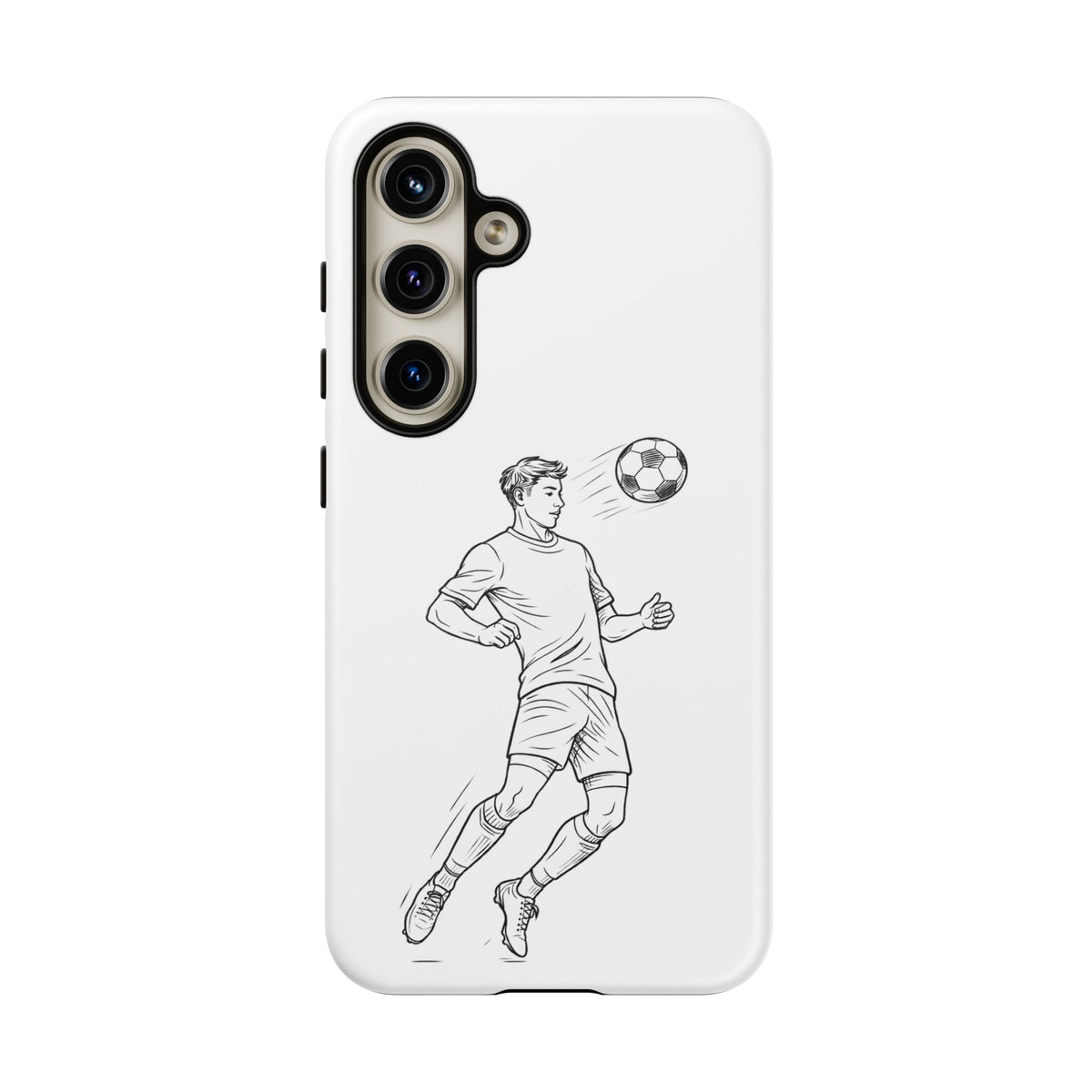 Phone Case, Football Chest-control Minimalist sketch Design, Tough Case