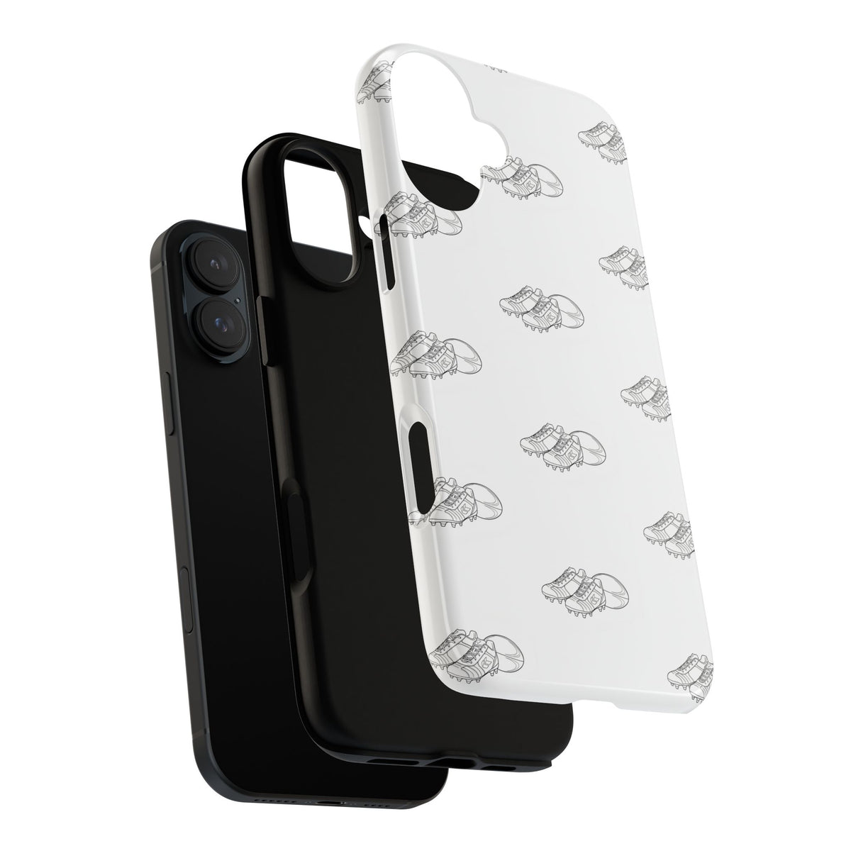 Phone Case Rugby Boots & Ball Repeat Pattern Tough Cases