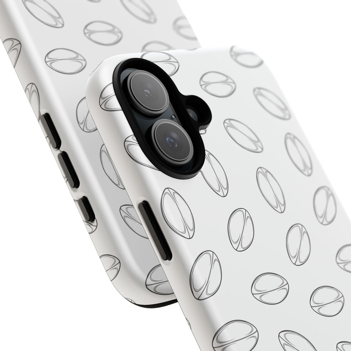 Phone Case, Rugby Ball Minimalist Sketch Pattern, Tough Case