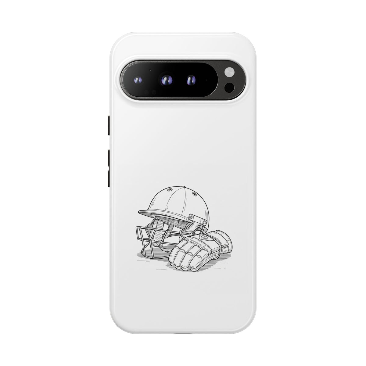 Phone Case, Cricket Gloves & Helmet Sketch, Tough Case