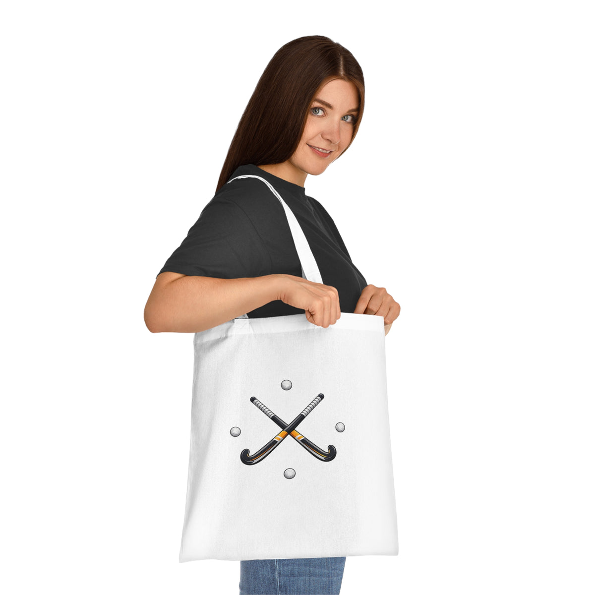 Bag, Field Hockey Crossed Sticks & Balls Sports design, Cotton Tote Bag