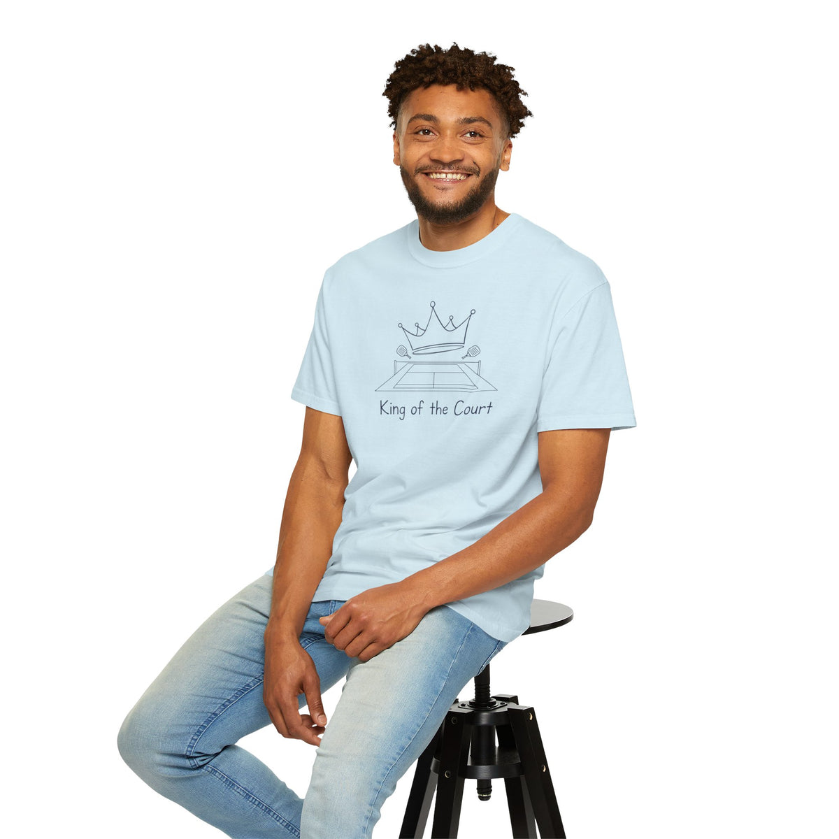 T-shirt, Racket Sports, King of the Court Sketch design, Cotton, Various Colours